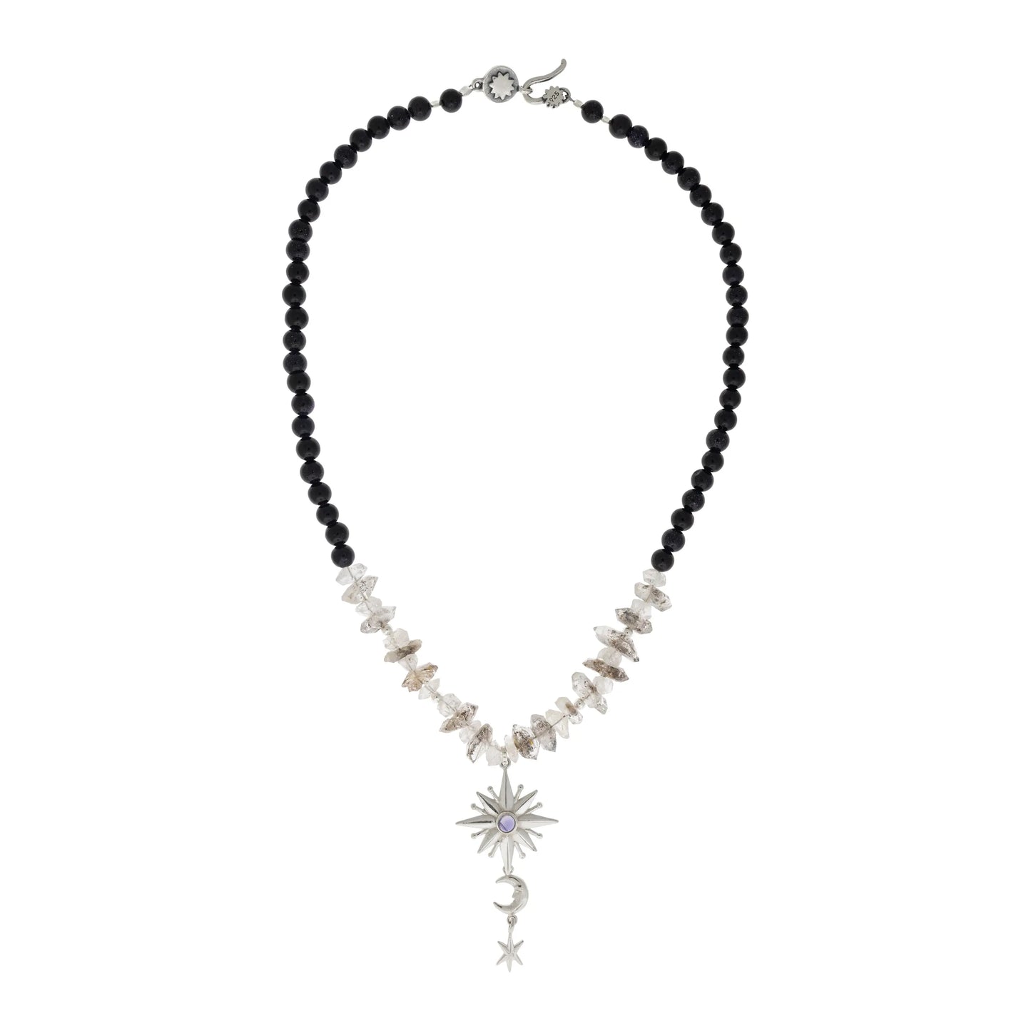 Collar cuarzo herkimer con estrella resplandeciente