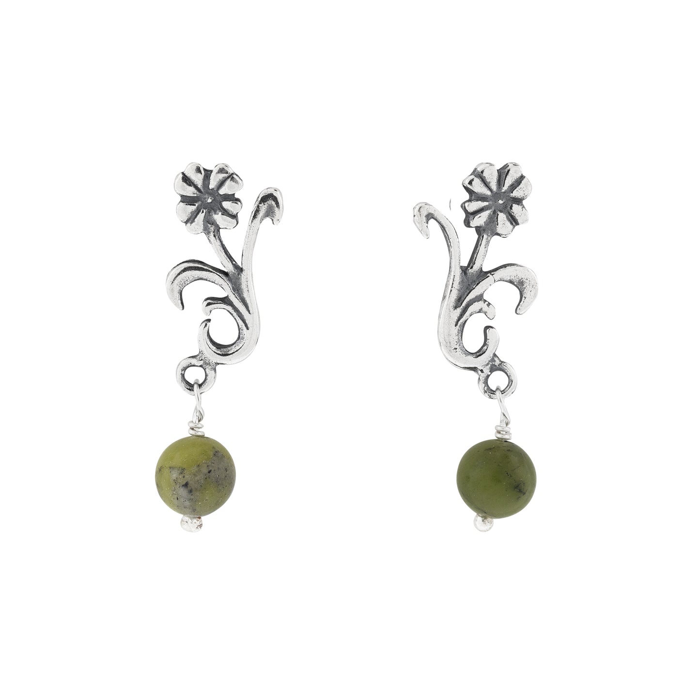 Aretes Flor Tallo