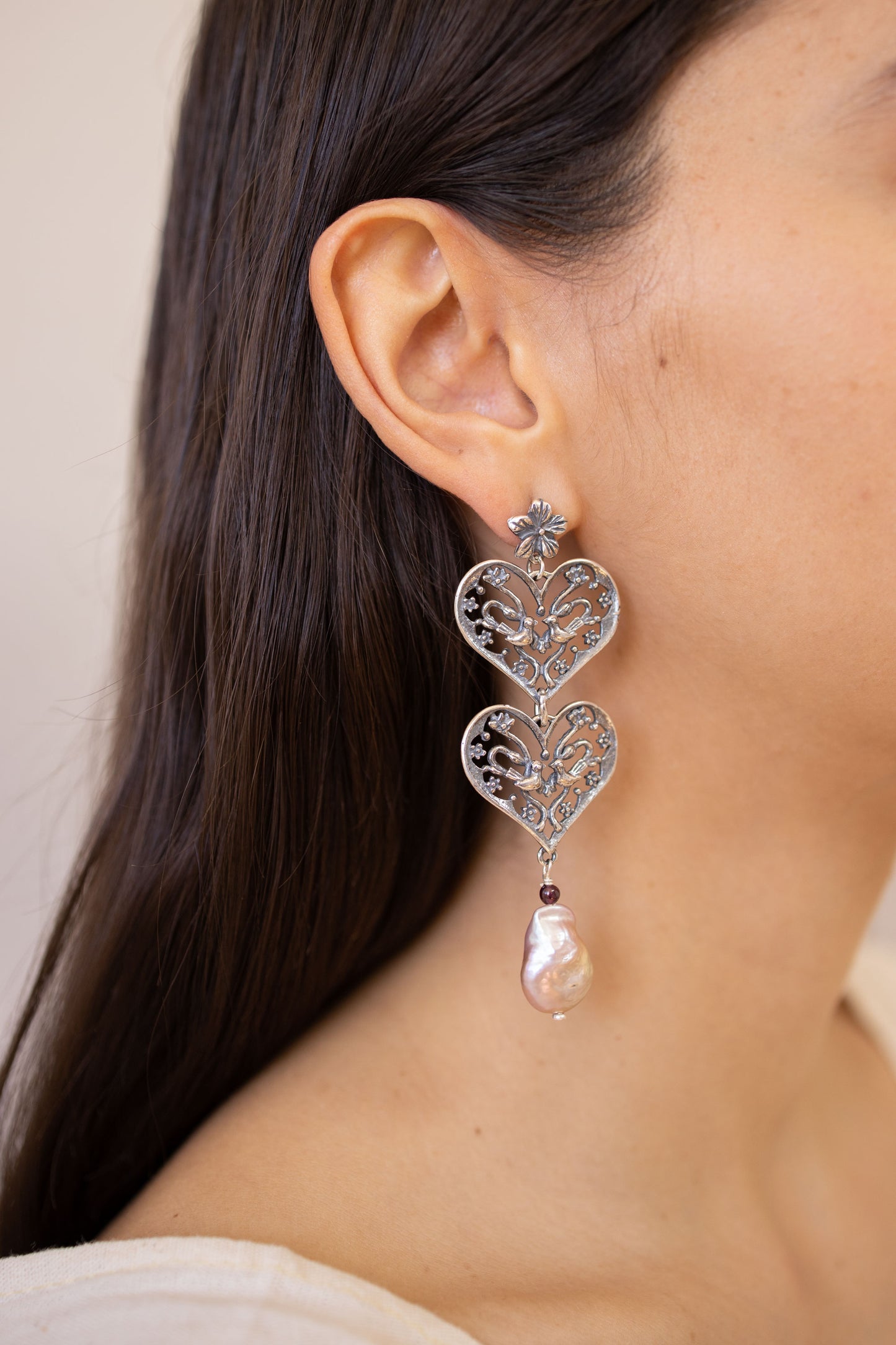 Aretes Doble Corazón