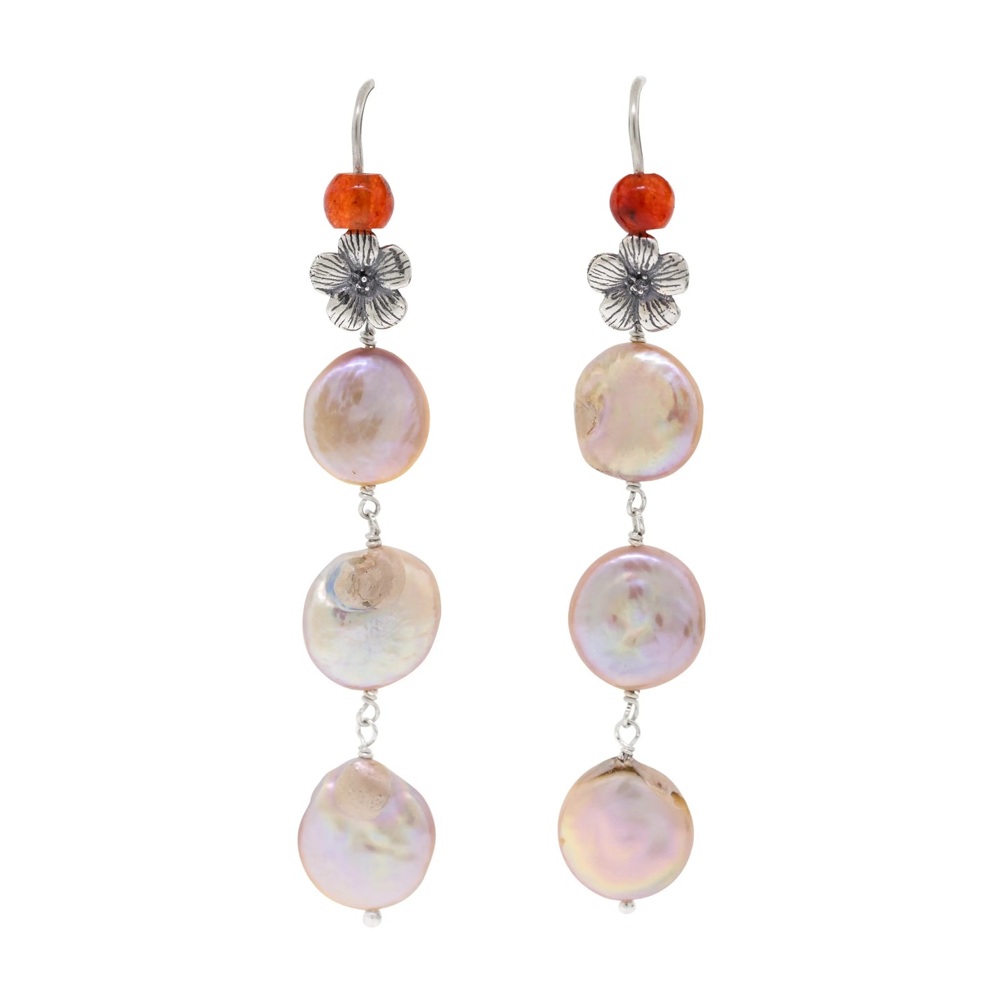 Aretes moneditas de perla