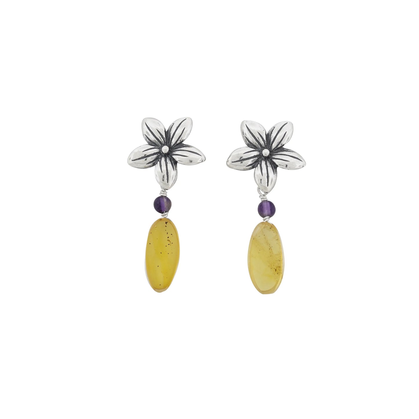 Aretes Jazmín con Ámbar
