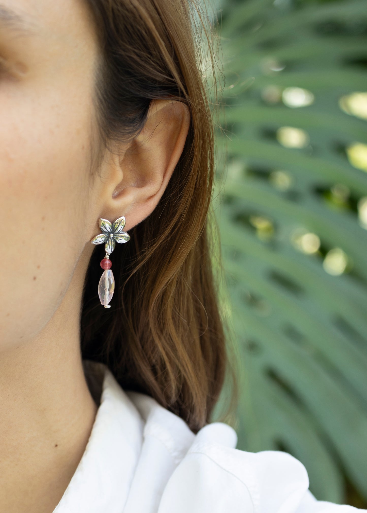 Aretes Jazmín con cuarzo