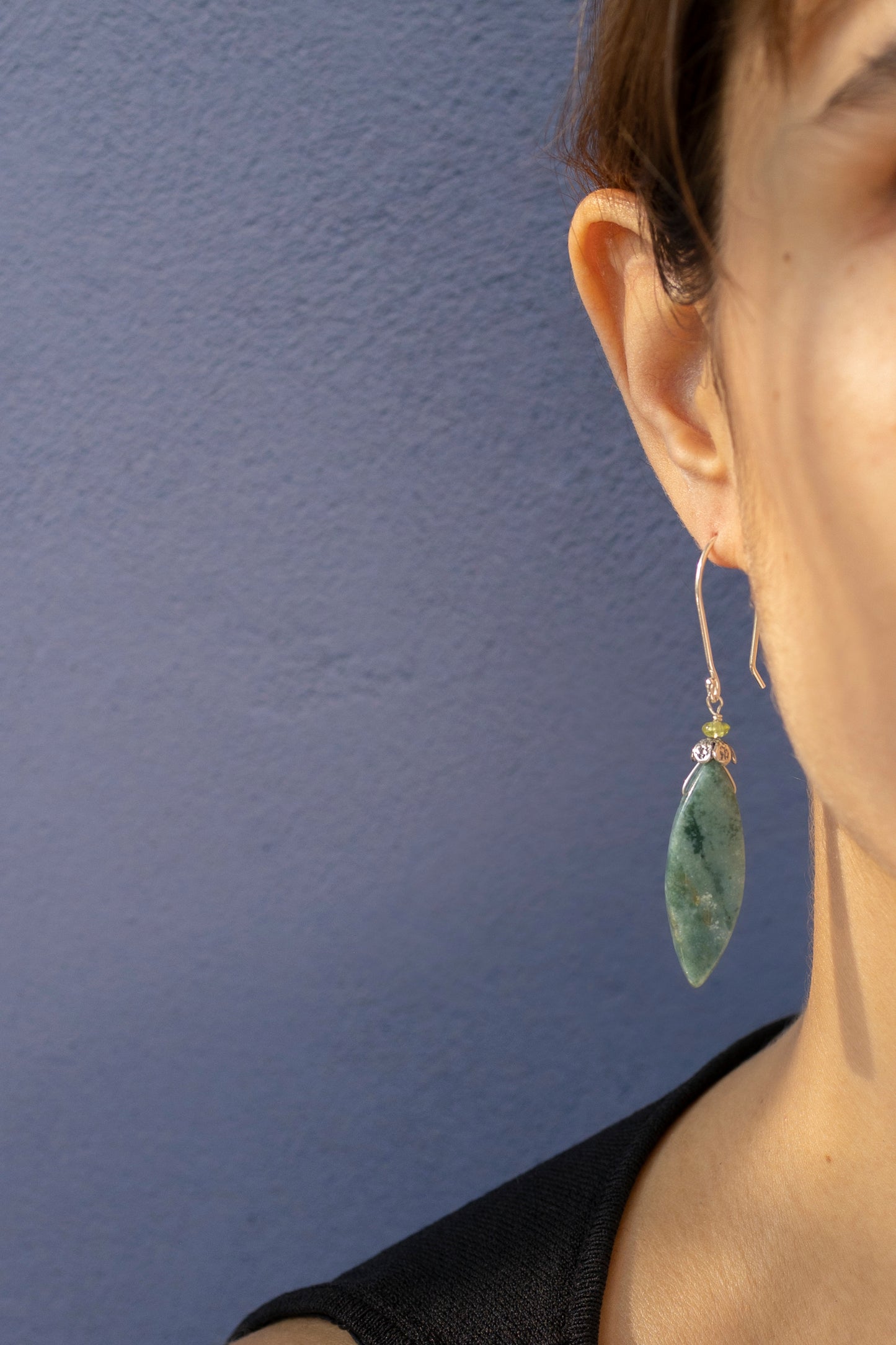 Aretes hoja de jaspe