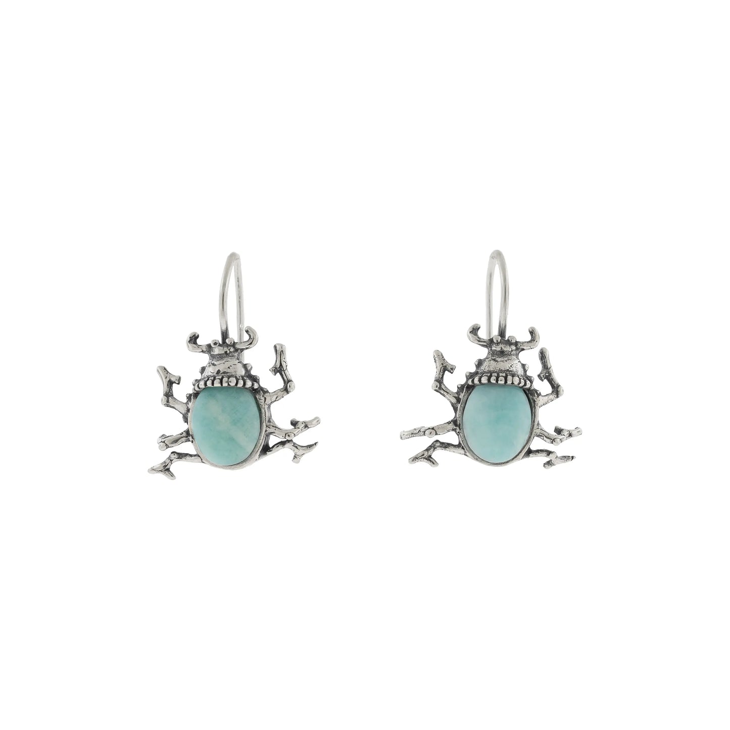 Aretes escarabajo oval