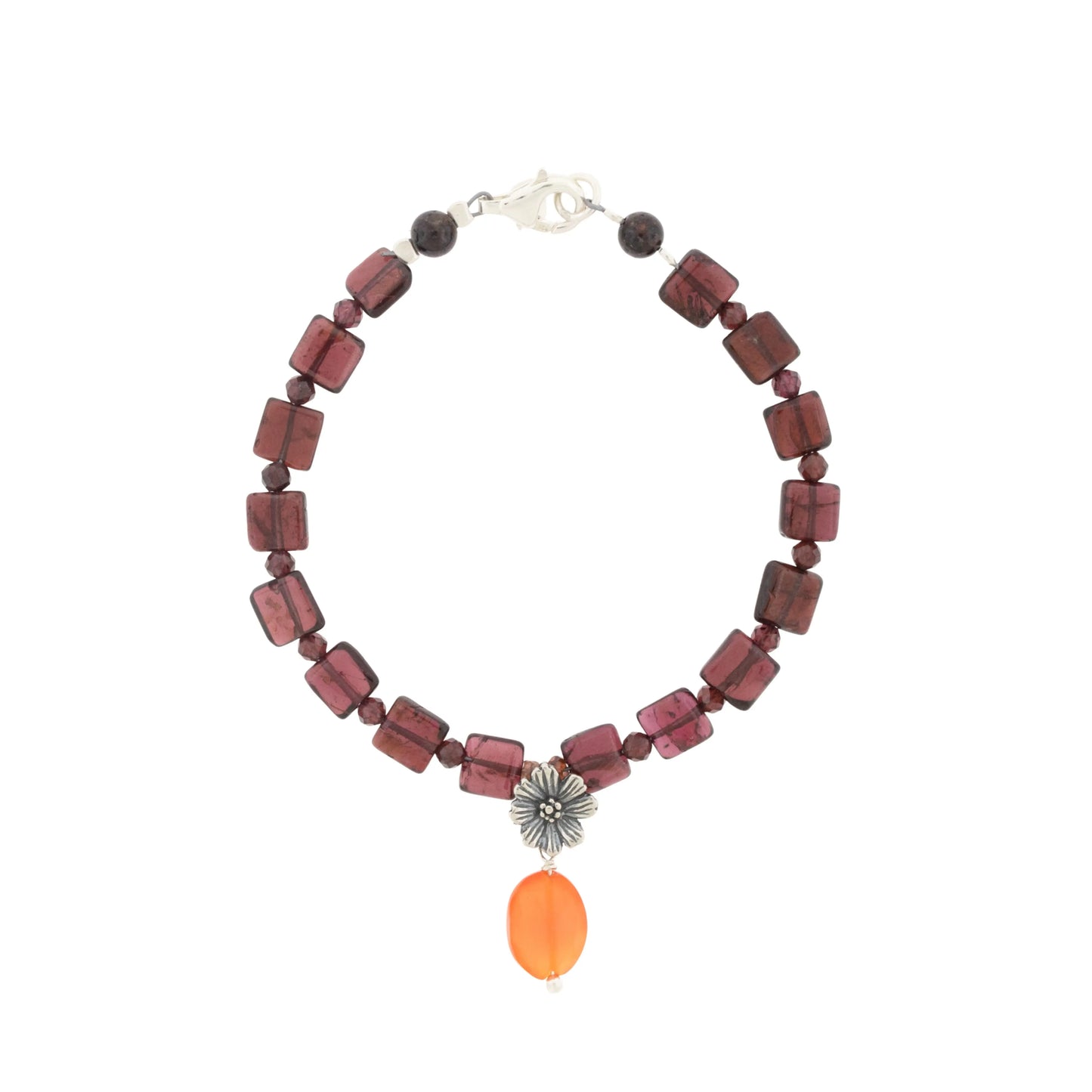 Pulsera de granates con margarita