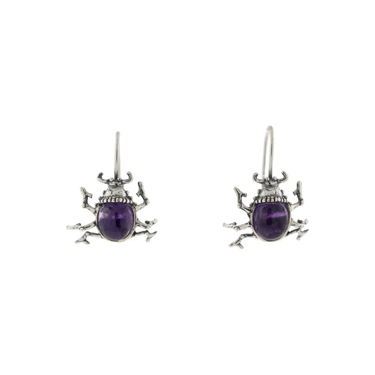 Aretes escarabajo oval