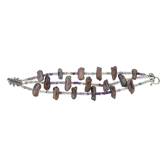 Pulsera perlas tornasol