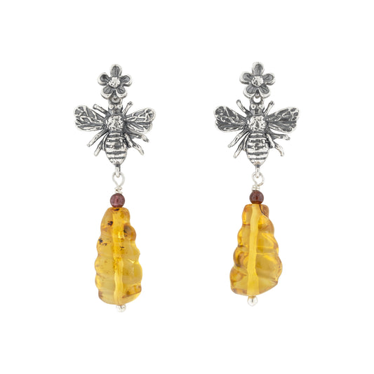 Aretes abejita en su panal