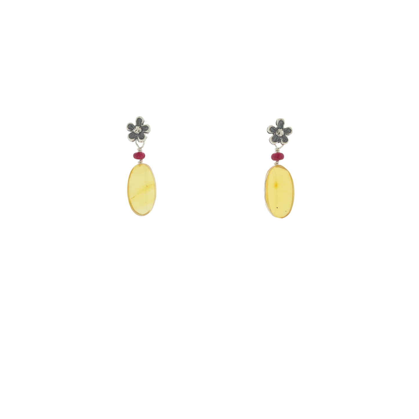 Aretes Florecita con Ámbar