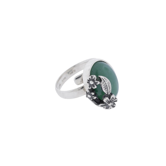 Anillo Corona de flores en verde