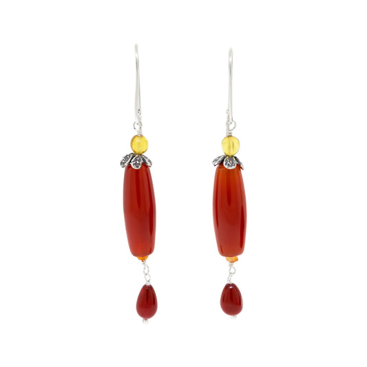 Aretes rojo carmín