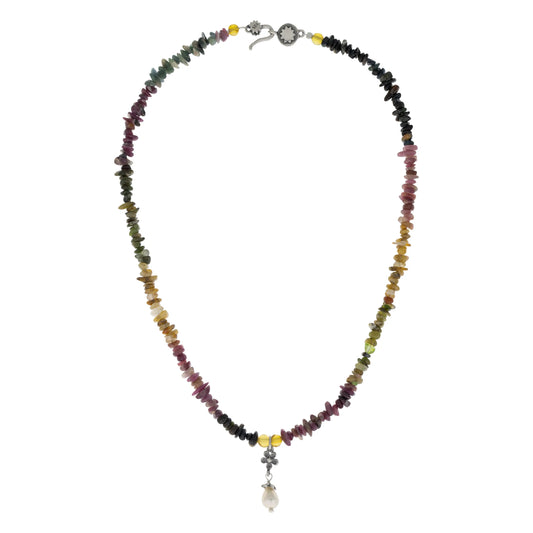 Collar turmalina colorida